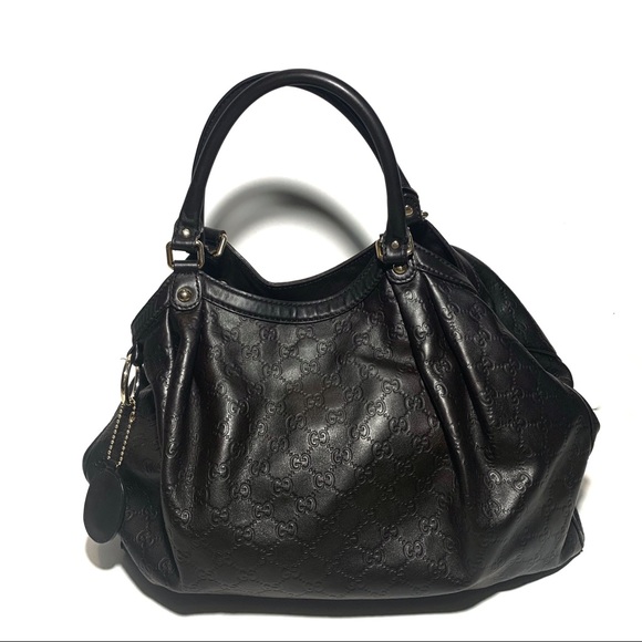 Gucci Handbags - Gucci Guccisima Sukey Large Leather Tote Brown